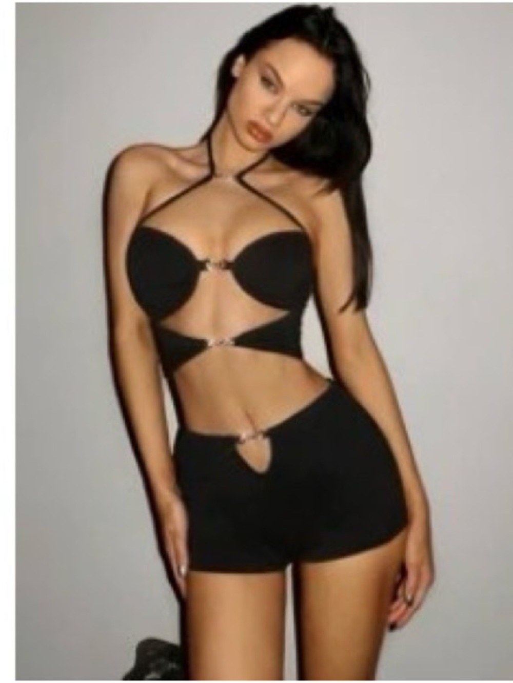 Criss Cross Top with silver metal hardware